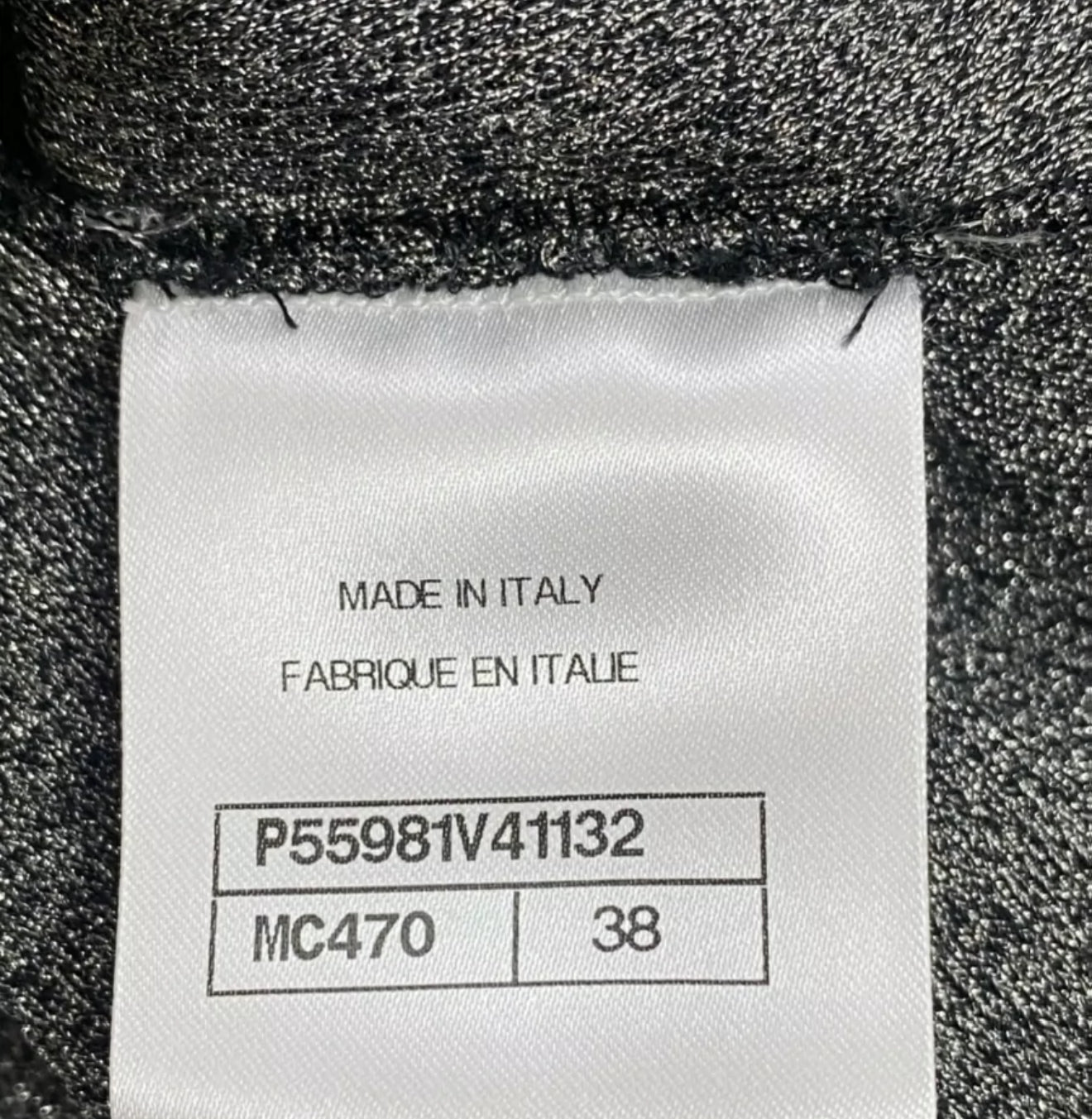 Chanel 17P Black 
Silver Iridescent Jersey Dress