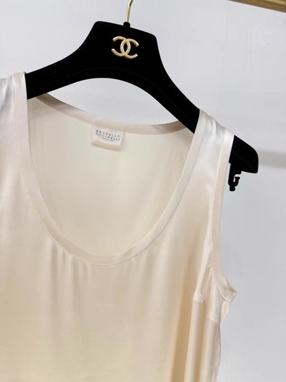 Brunello Cucinelli silk sleeveless vest top