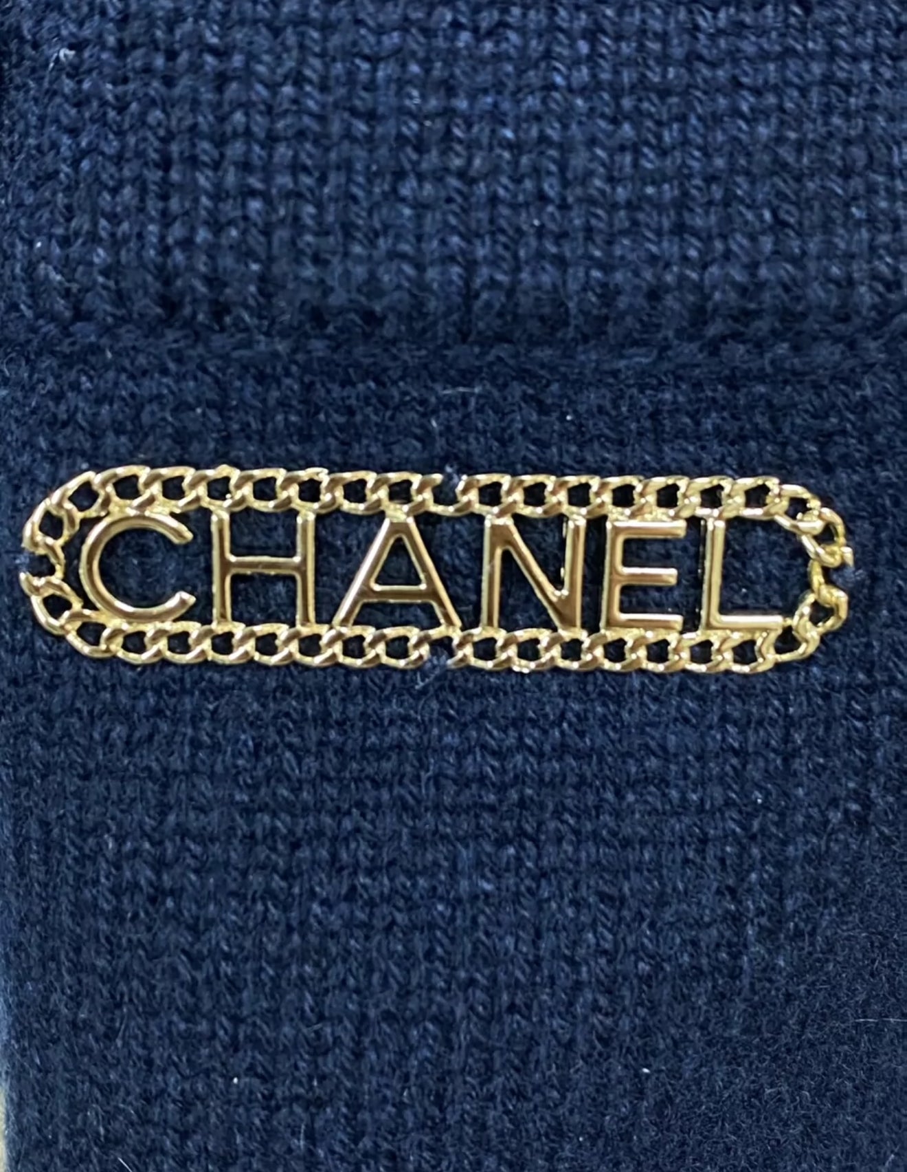Chanel 20C dark blue knitted dress