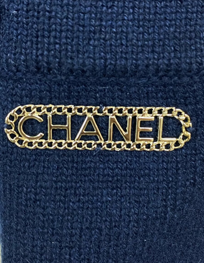 Chanel 20C dark blue knitted dress