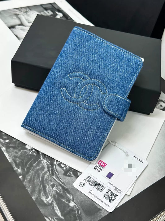 Chanel 26C denim cardholder/passport holder