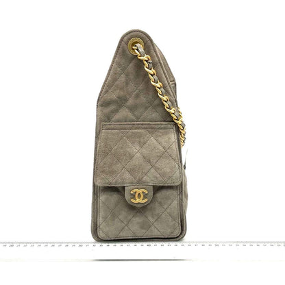 Chanel 25 Hobo Small suede Grey Gold Hardware