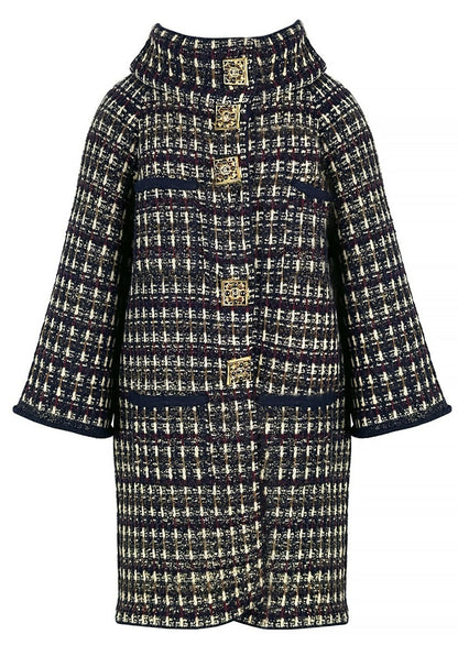 Chanel 11A Paris-Byzance Tweed Long Coat FR 44