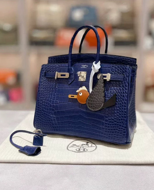 Hermès Birkin 25 Blue Sapphire Matte Alligator Palladium Hardware