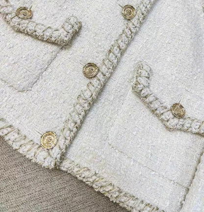 Chanel 25A white tweed jacket