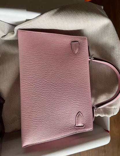 Hermes Mini Kelly II 20 Rose Sakura Chèvre Palladium Hardware