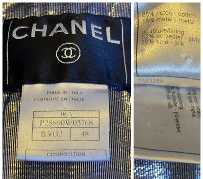 Rare Chanel 06A Runway Black Washed Velvet Bomber Biker Jacket FR 48