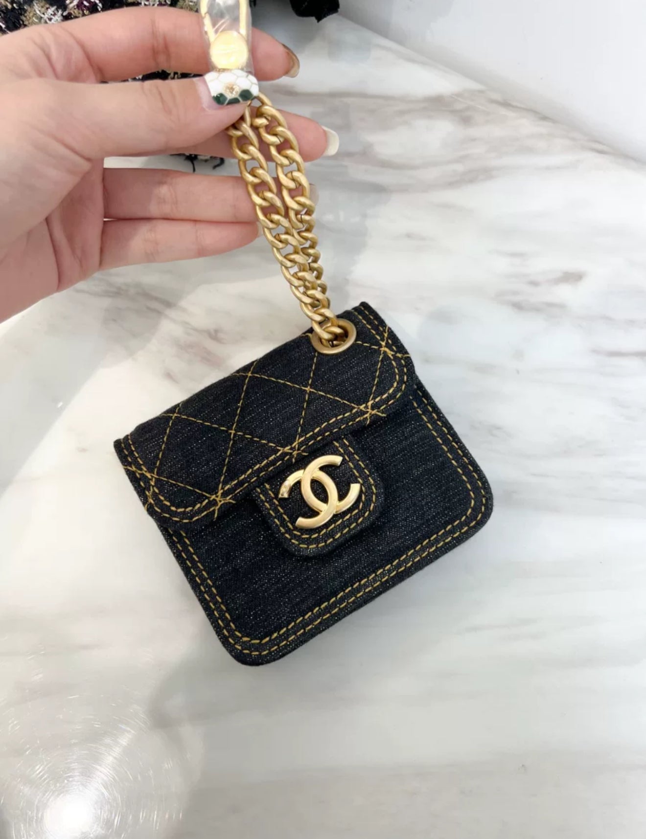 Channel Keychain Chanel 23S Denim Mini Bag Keychain – Wararni.com