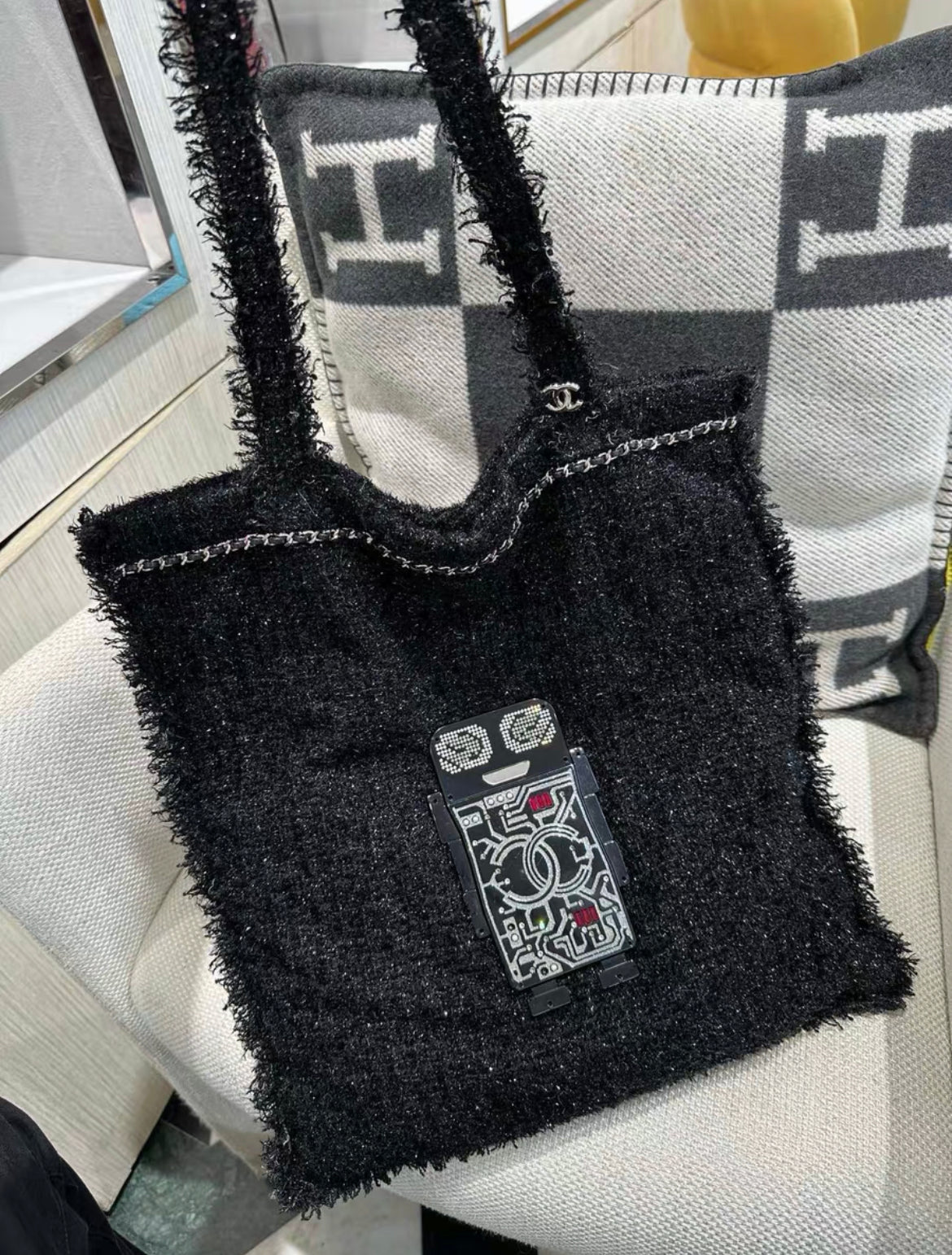 Chanel Spring 2017 ‘Shopping in Fabrics’ Robot Tote Bag