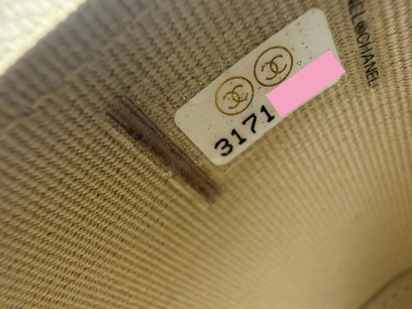 Chanel ecru mini vanity case gold chain hardware