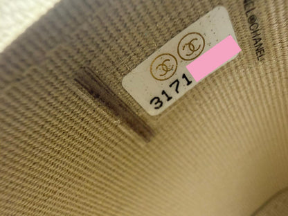 Chanel ecru mini vanity case gold chain hardware