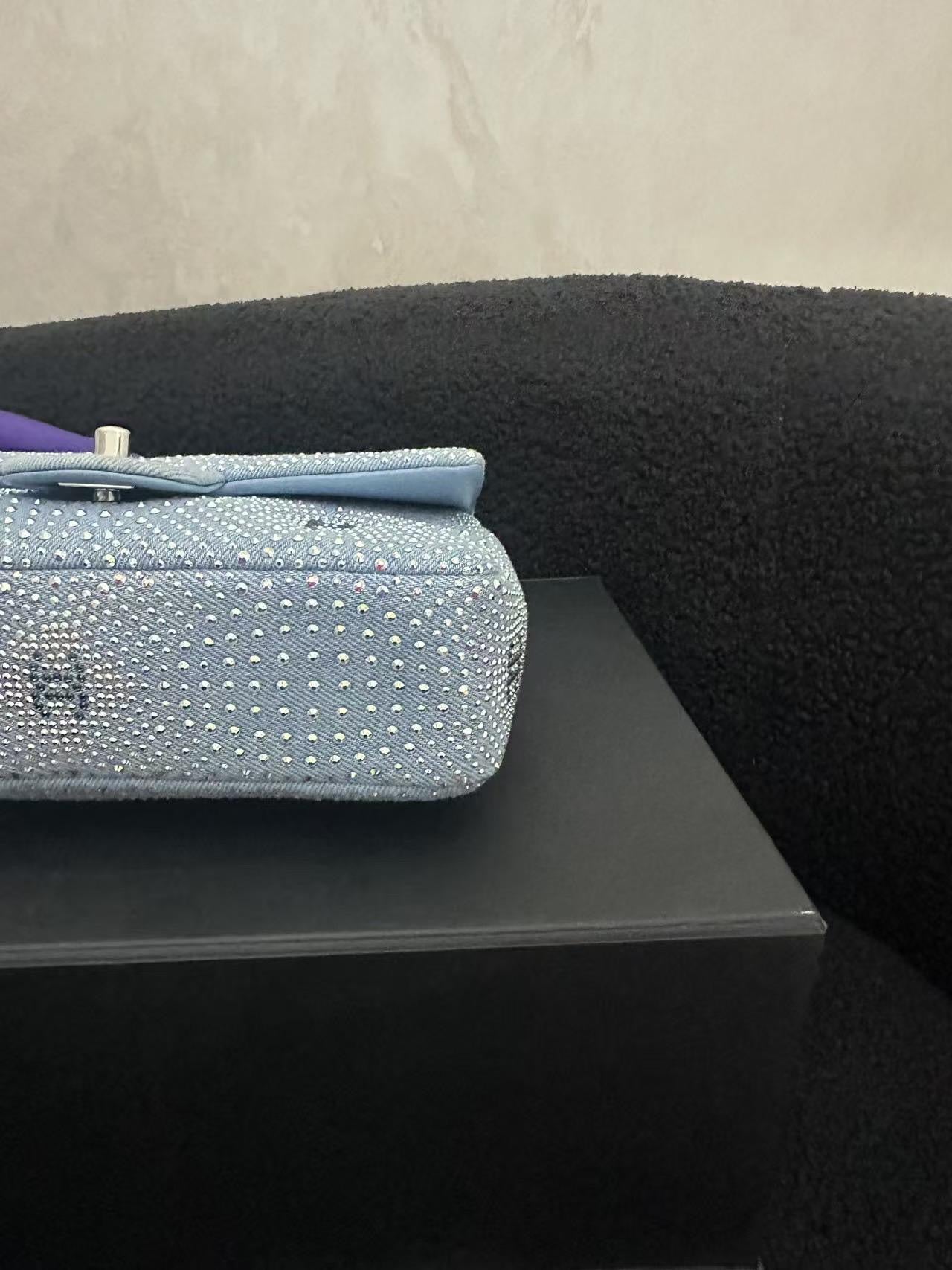 Chanel 23C Denim with crystals Evening flap bag