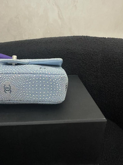 Chanel 23C Denim with crystals Evening flap bag