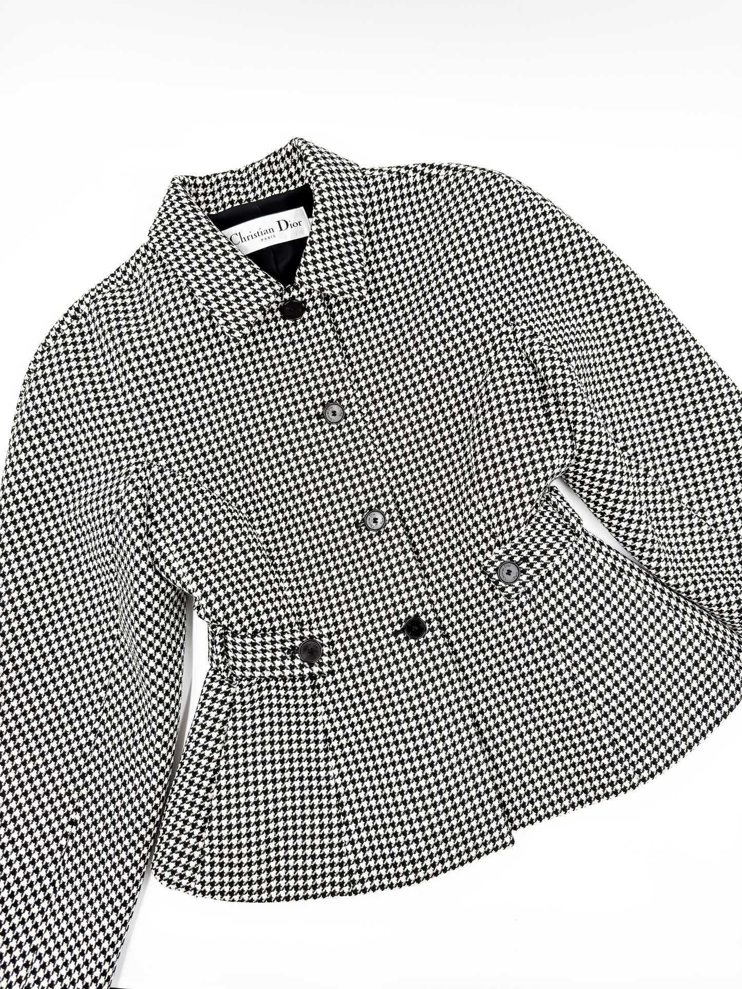 Christian Dior 2022 Houndstooth Wool Jacket — Black & White (FR 36)