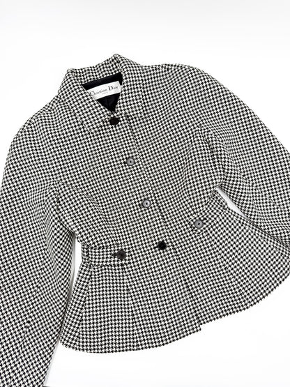 Christian Dior 2022 Houndstooth Wool Jacket — Black & White (FR 36)