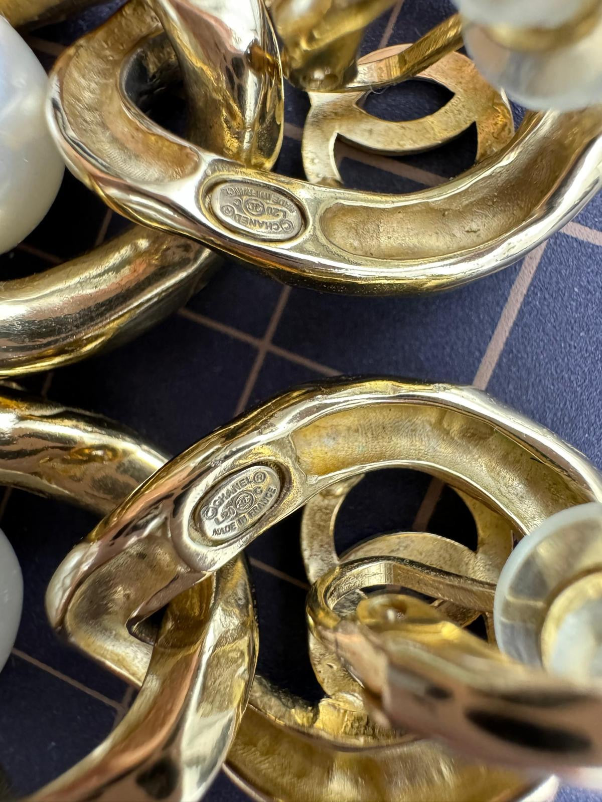 Chanel 2020 Imitation Pearl & Gold Plated Stud Earrings