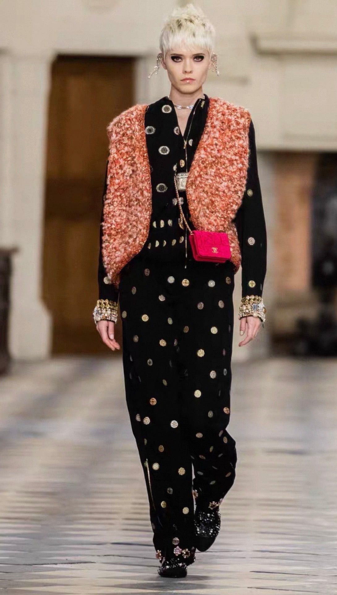 Chanel 21A black wide leg pant