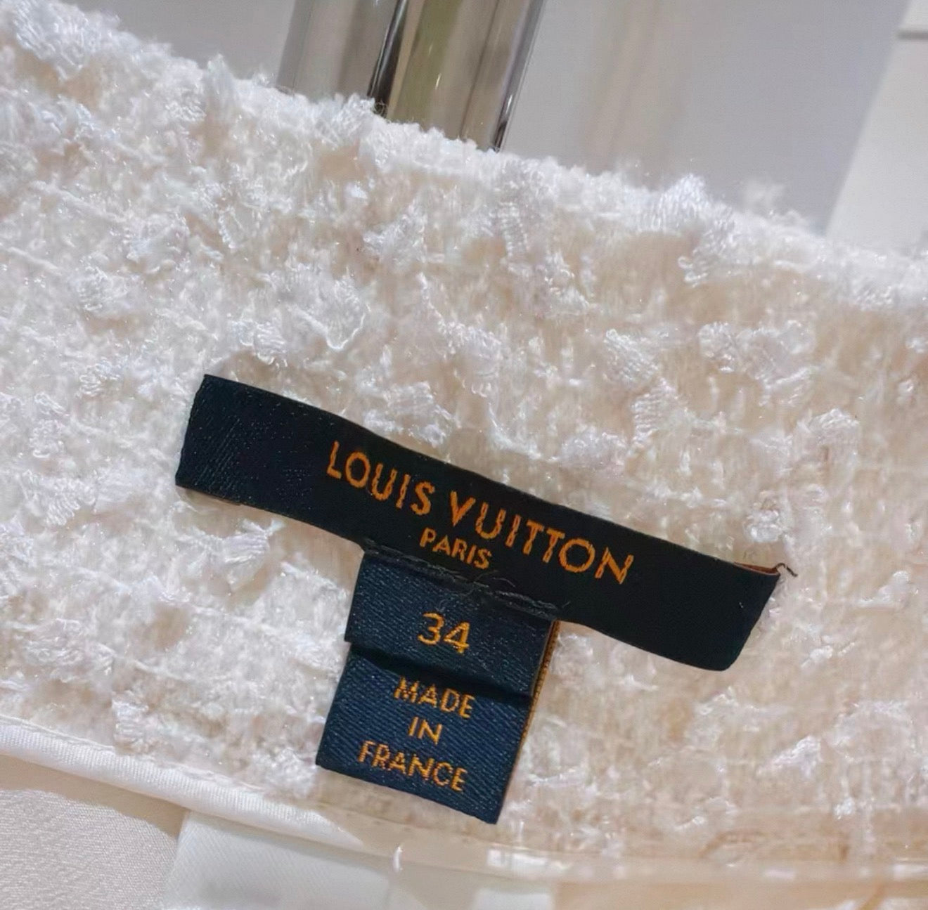 Louis Vuitton White Tweed Skirt