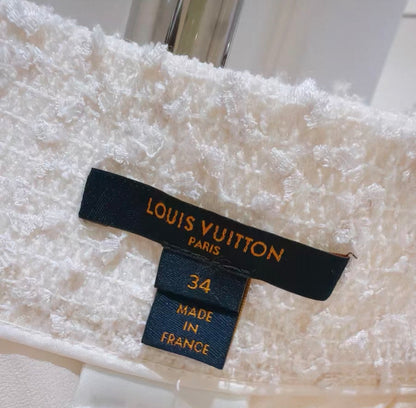 Louis Vuitton White Tweed Skirt