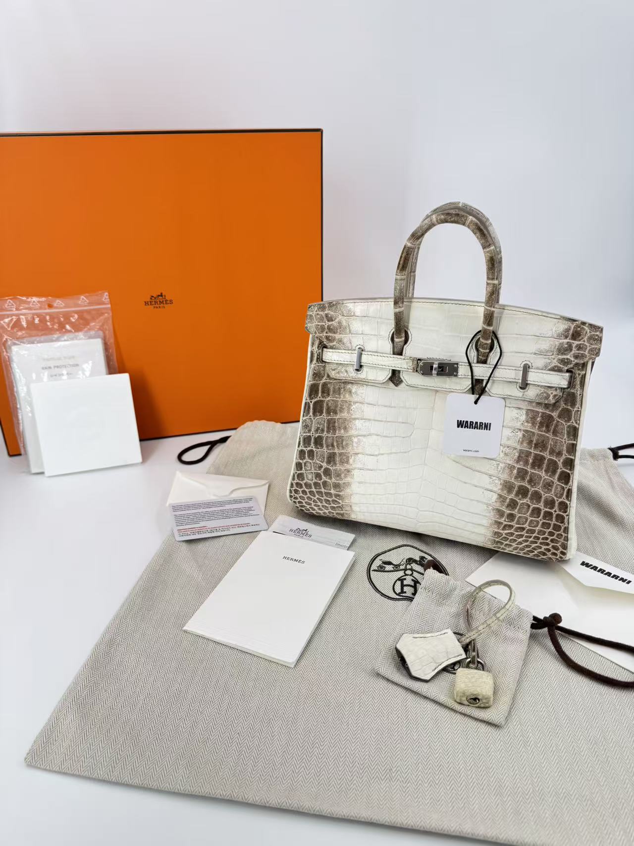 Hermes Birkin 25 Himalaya palladium hardware