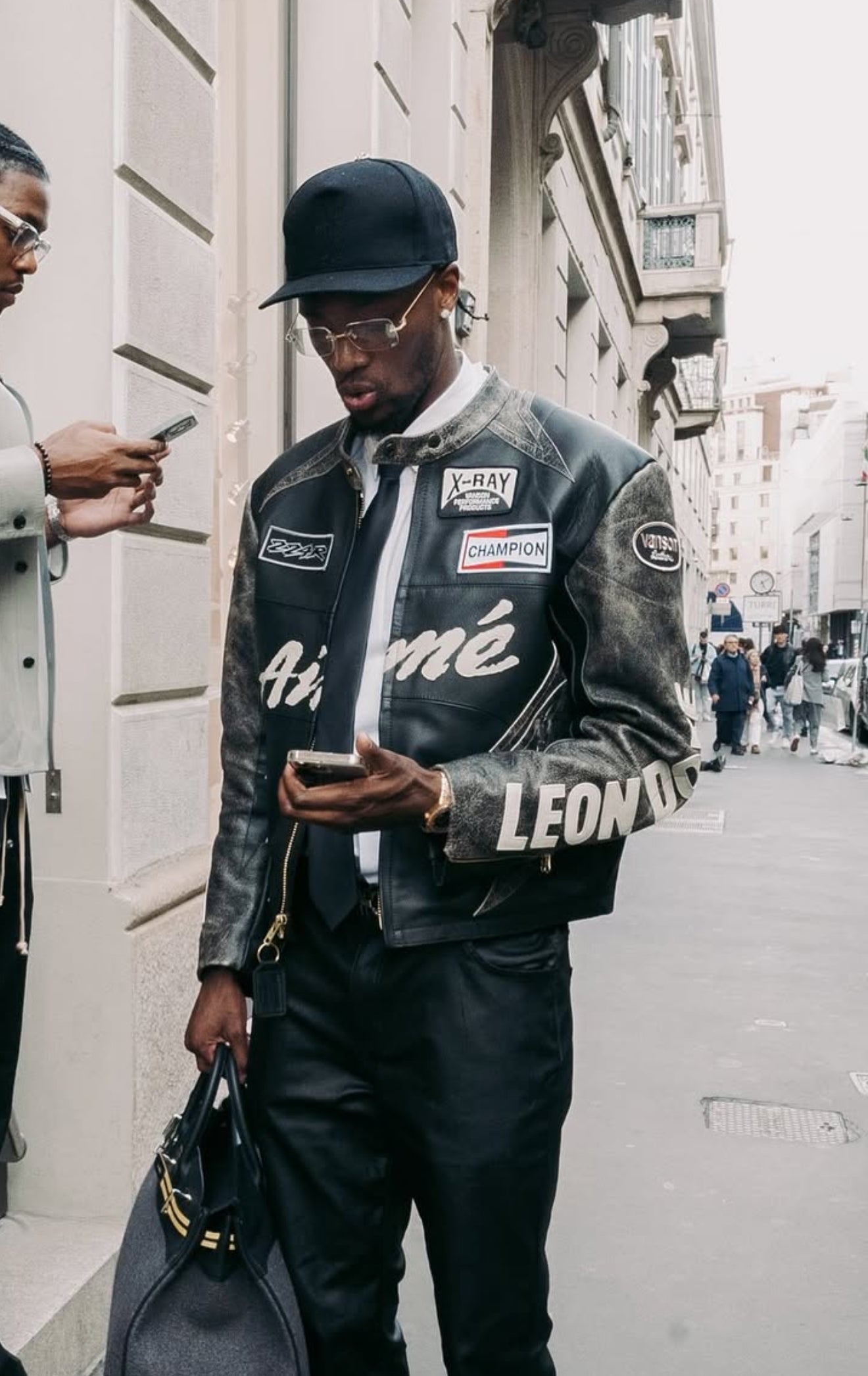 Aimé Leon Dore/ Vanson distressed Leather Moto Jacket - size M