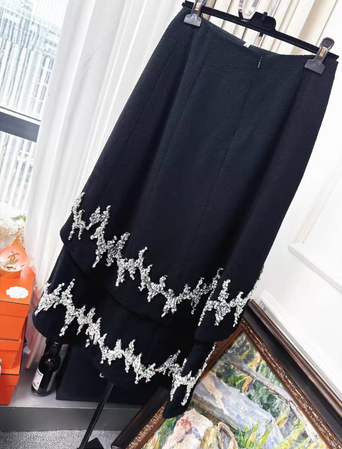 Chanel 22A black & silver skirt