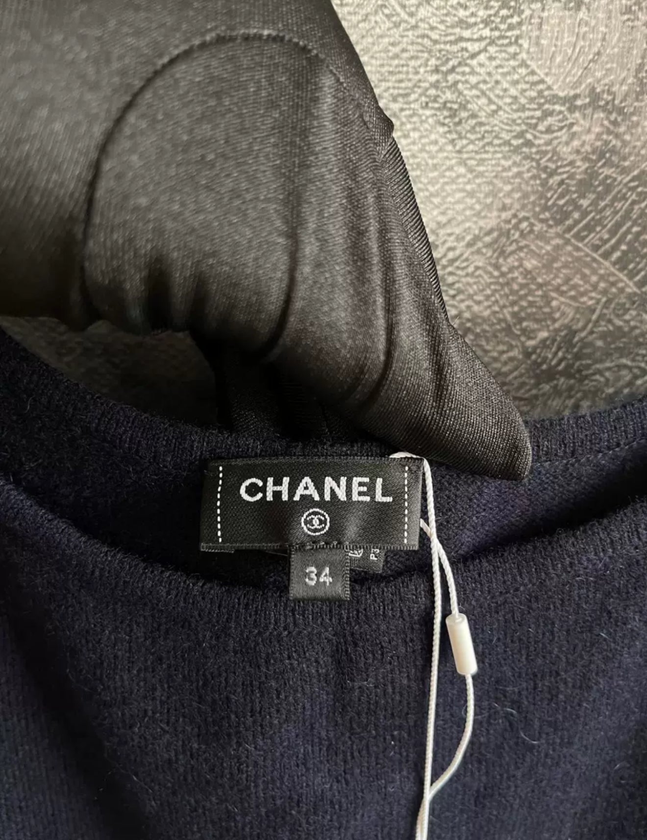 Chanel 23N Navy Blue Cashmere Dress