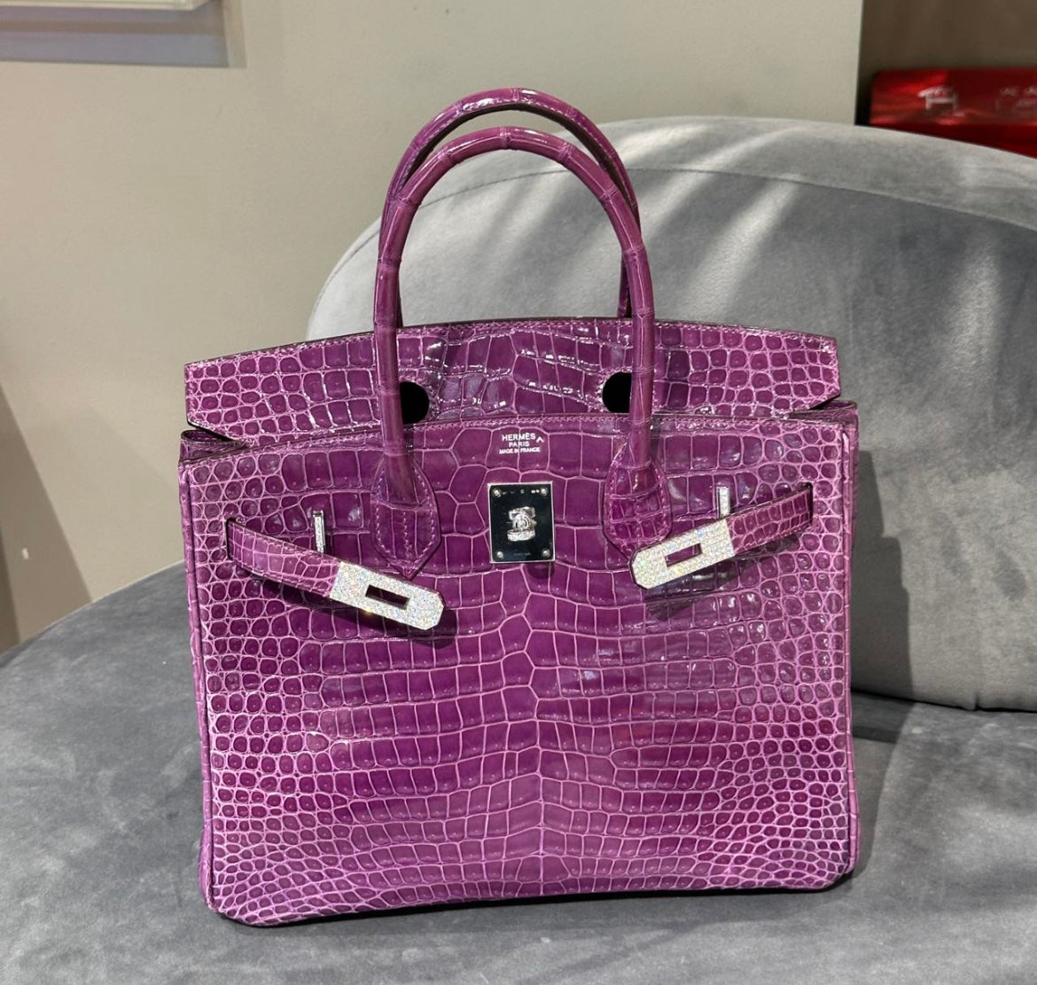 Crocodile Leather Hermes Crocodile Bag Purple Buy Hermes Birkin 35