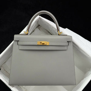 Hermès Kelly Sellier 25 Gris Asphalte Epsom with Brushed Gold Hardware
