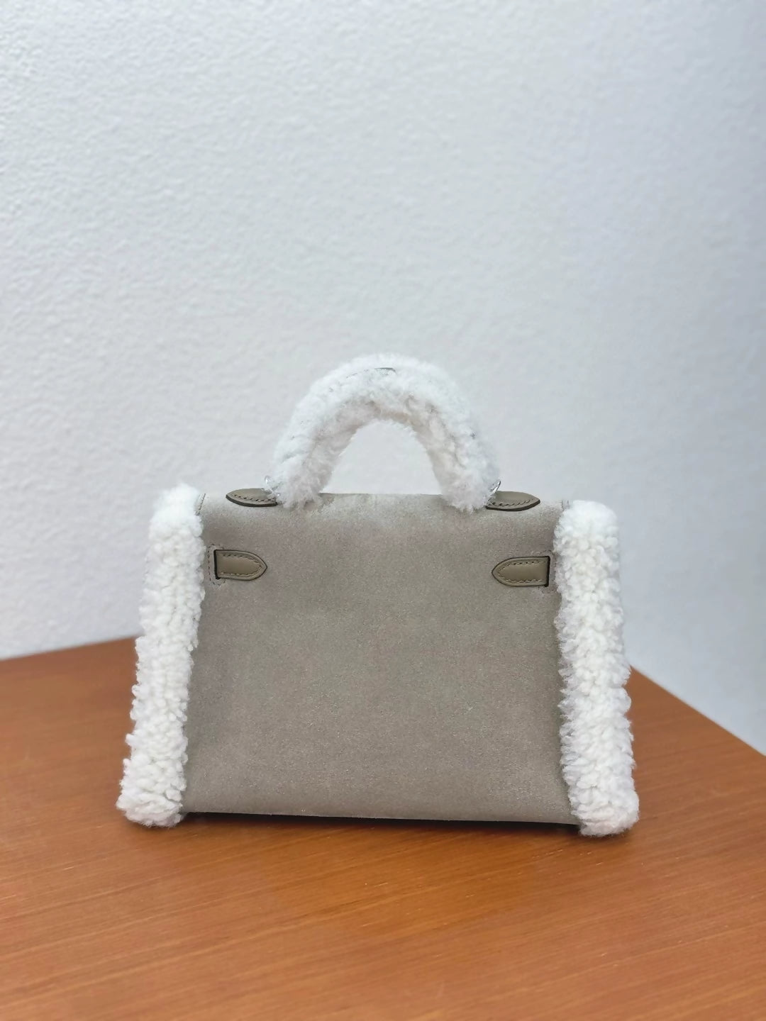 HERMÈS Limited Edition Mini Kelly II Teddy Etoupe Ecru Gris caillou Grizzly Swift Mouton Palladium hardware