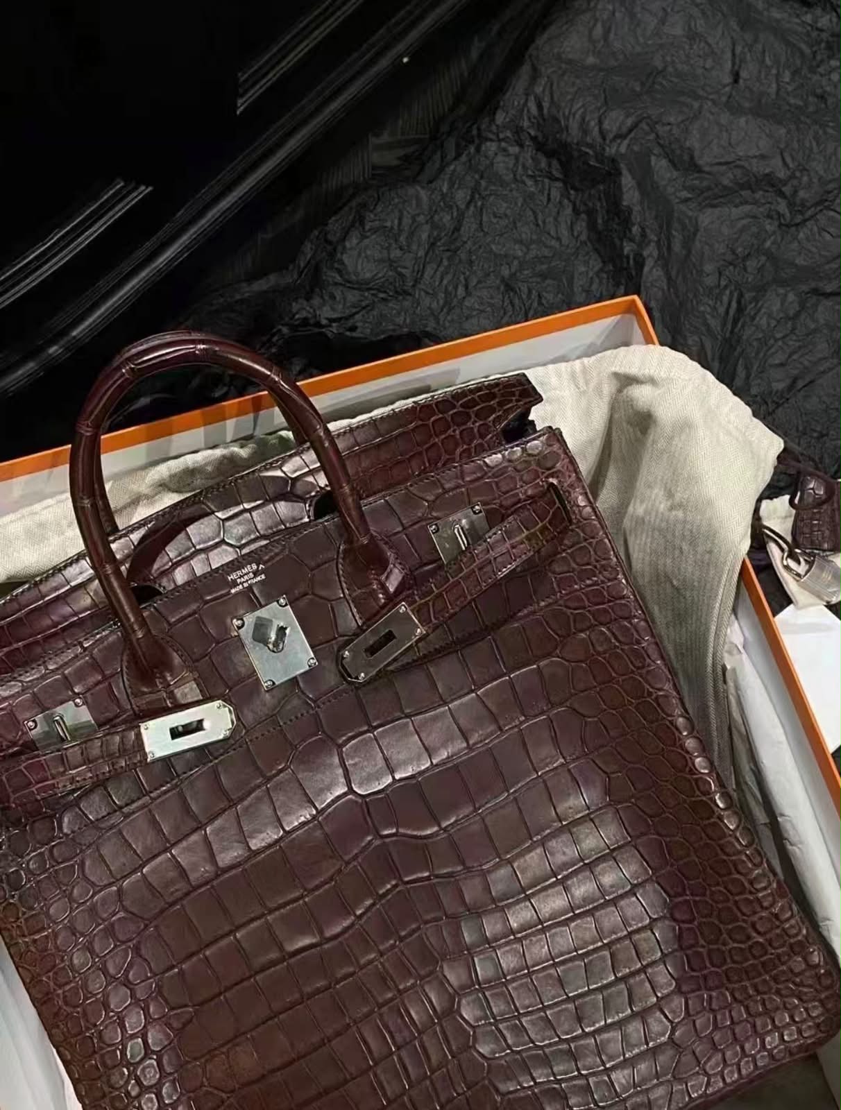 Hermes Birkin HAC 40 Volynka matte crocodile leather palladium hardware (Rare)