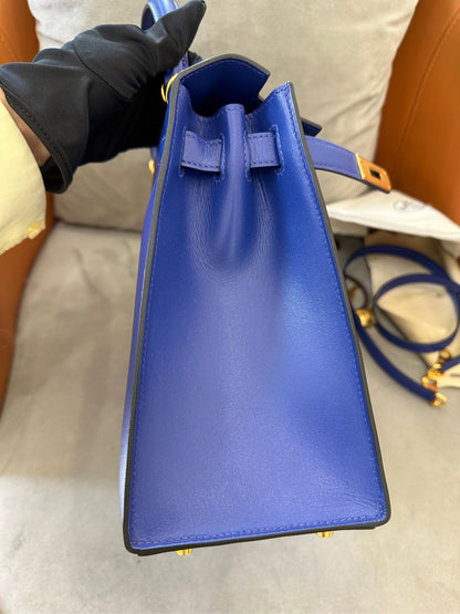 Hermès Kelly Sellier 28 Bleu Electric Tadelakt Gold Hardware