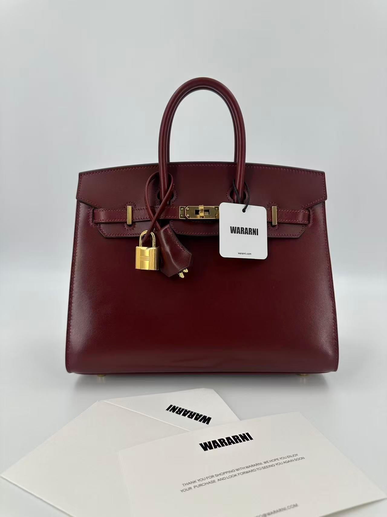 Hermes Birkin 25 rouge H box leather gold hardware
