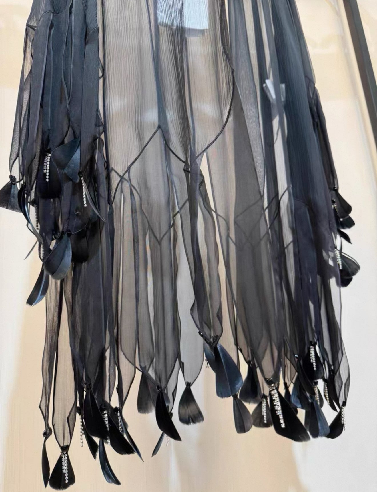 Chanel 22S Black silk Muslin Cape