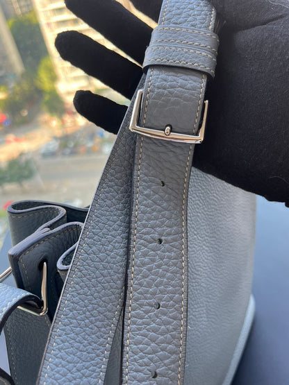 Hermès so Kelly 22 Bleu Lin togo leather palladium hardware