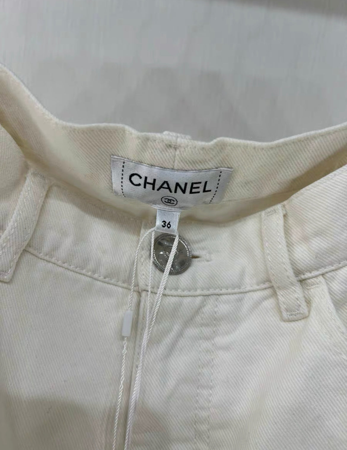 Chanel 24P camellia denim shorts