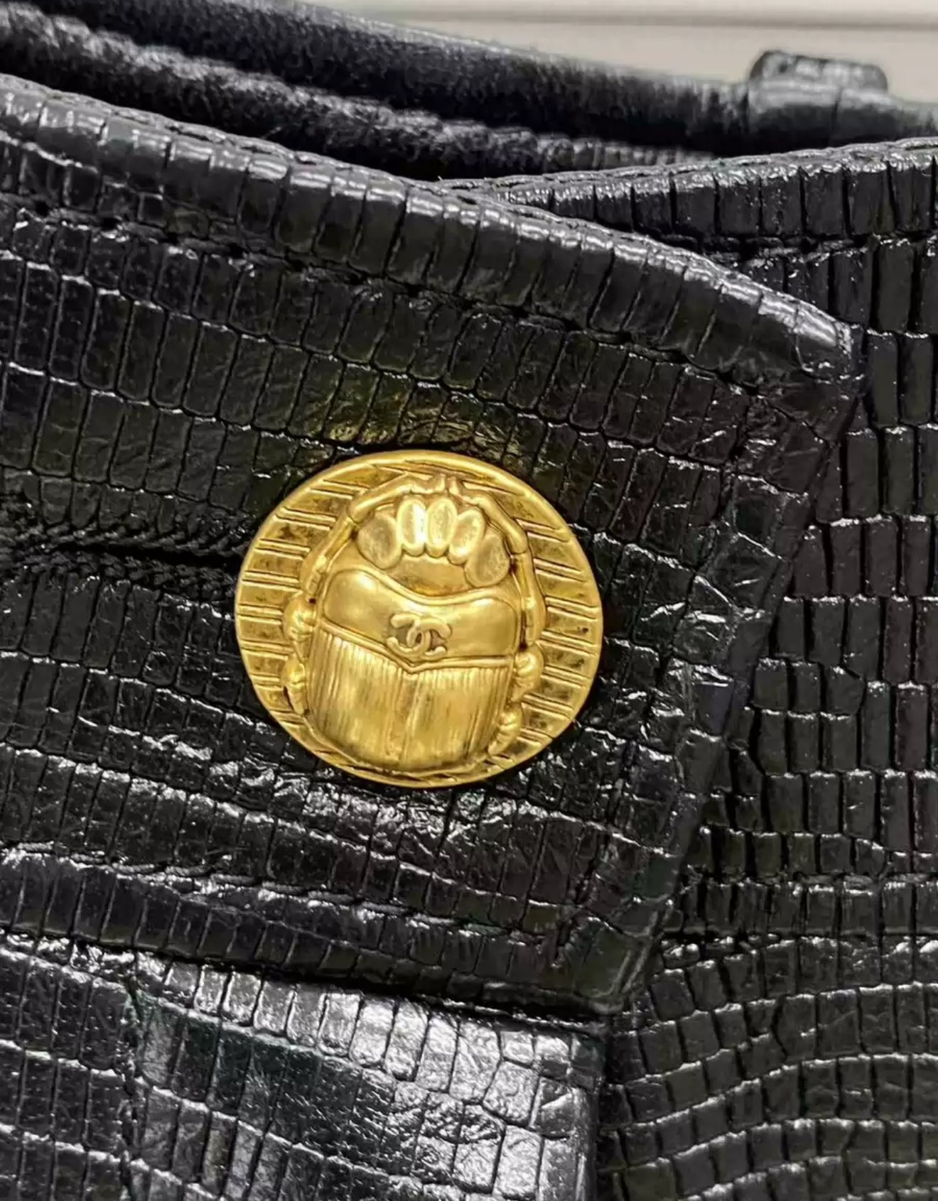 Chanel 19A Black Leather Pants