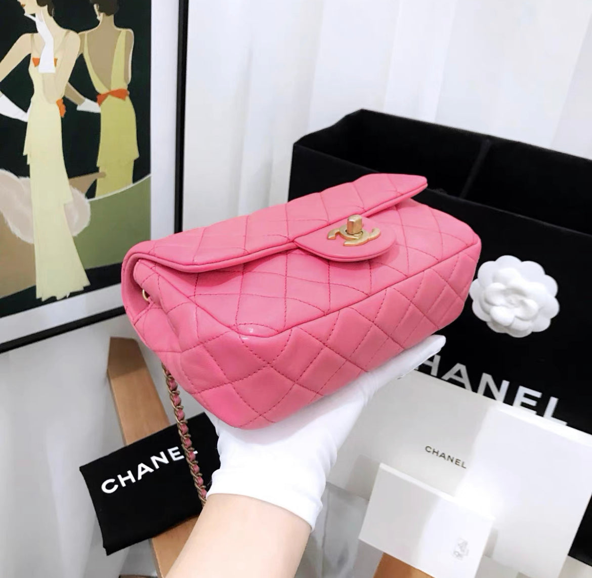 Chanel Pink Mini Rectangular Flap Bag