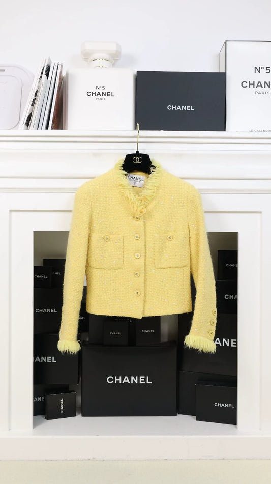 Chanel 1997 Yellow Sequinned Jacket