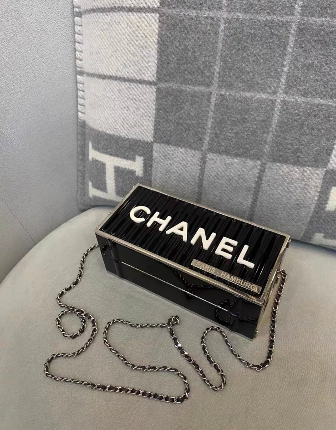 Chanel Paris Hamburg Black Minaudiere Shoulder Bag