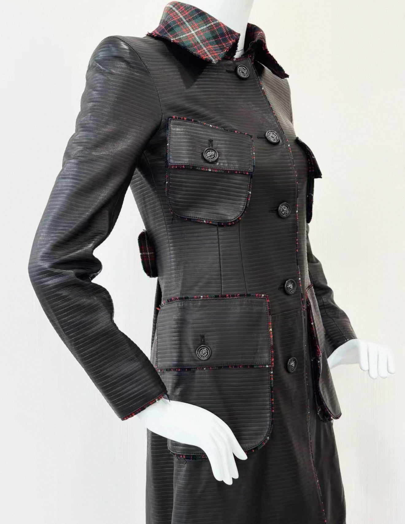 Chanel 13A black Lambskin leather coat