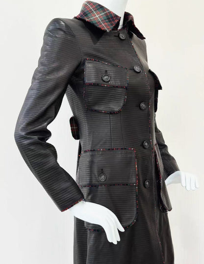 Chanel 13A black Lambskin leather coat