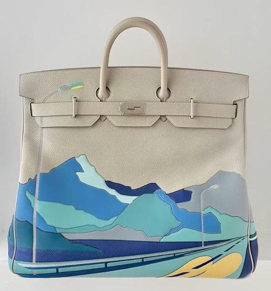 Hermes Birkin HAC 50 Endless Road Gris Perle Togo leather palladium hardware