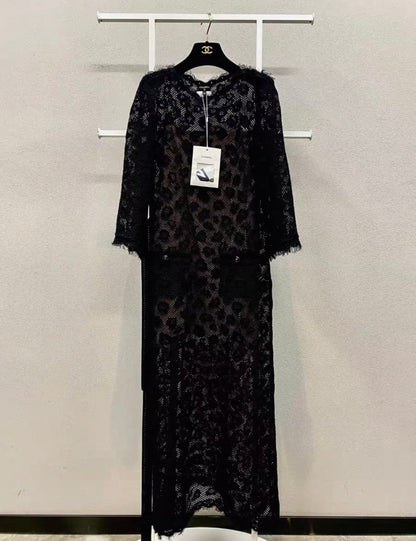 Chanel 22P Black cotton long dress