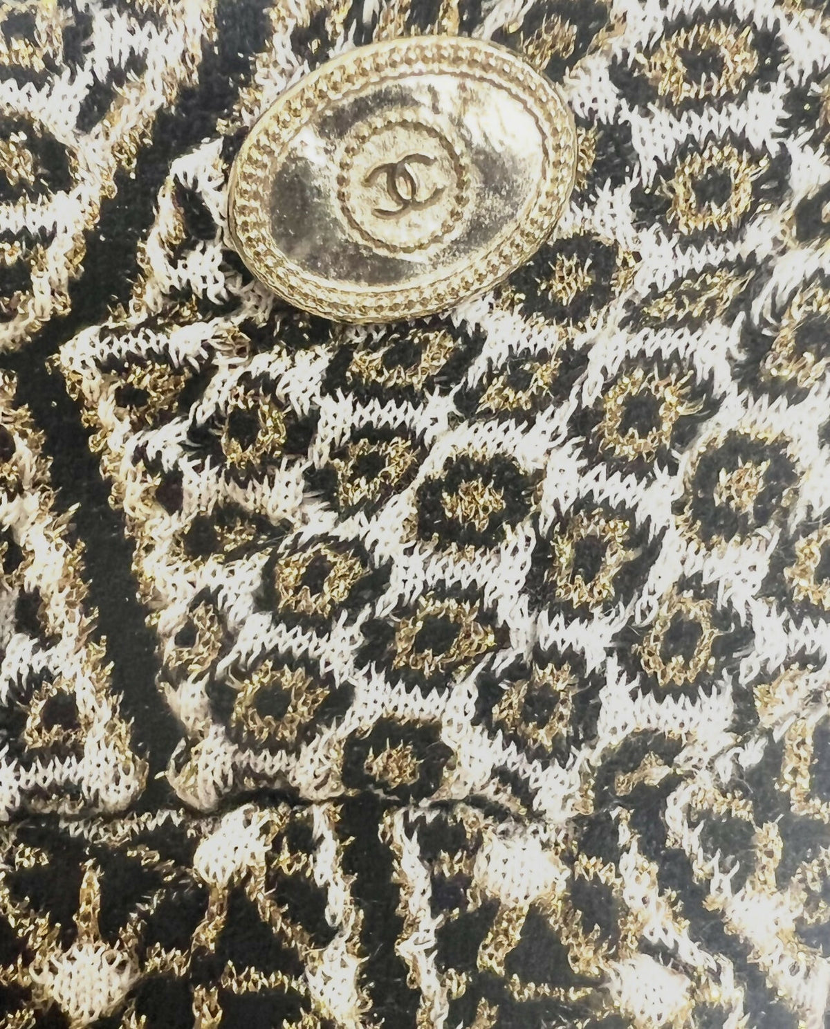 Chanel 15C Geometric Animal Print Metallic Legging Pants