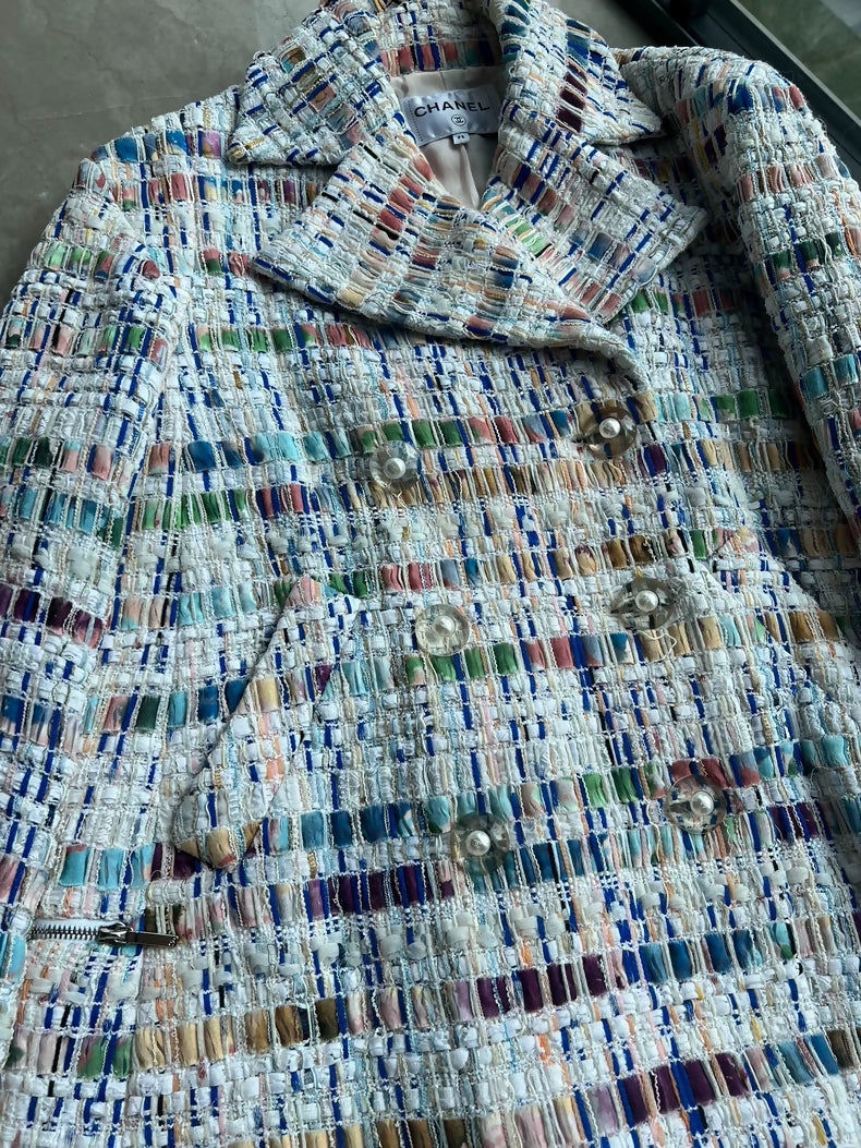 Chanel 2018 multicolor fringed coat