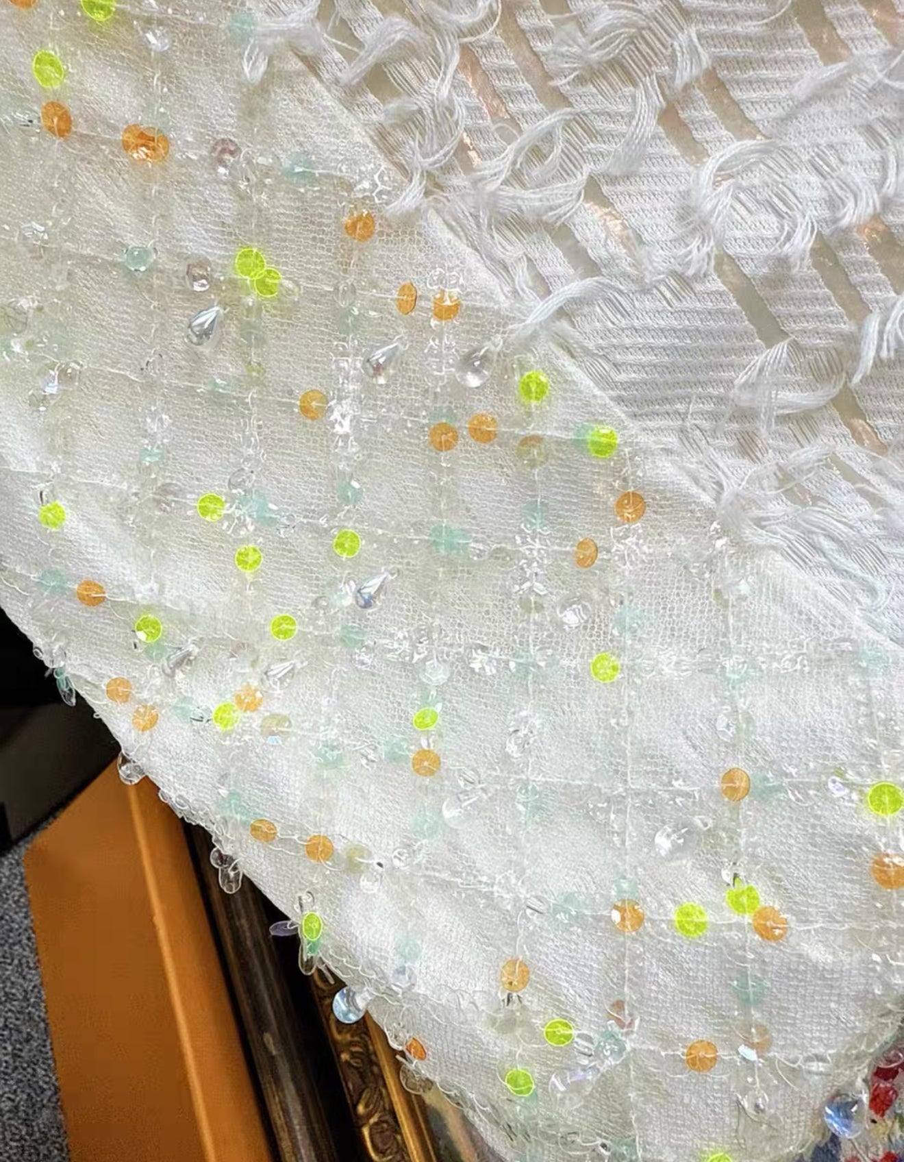 Chanel 18s white embroidered haute couture dress