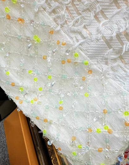 Chanel 18s white embroidered haute couture dress