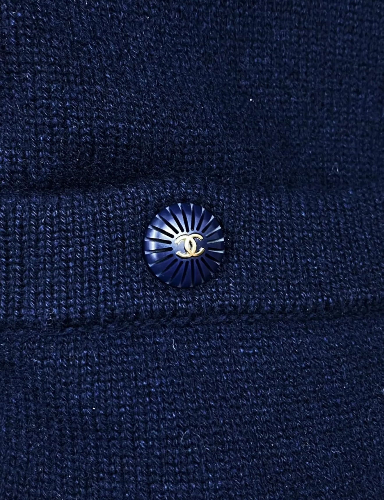 Chanel 20C dark blue knitted dress