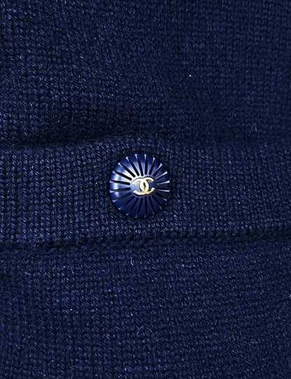 Chanel 20C dark blue knitted dress